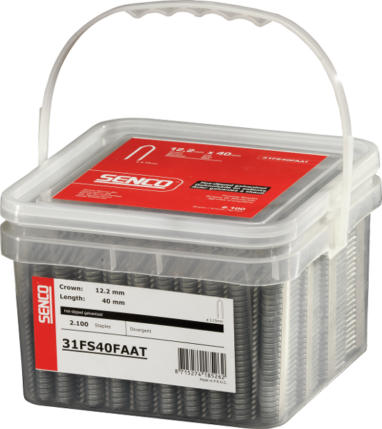 Senco 40mm 10G Divergent-point Staples (2100pk with Gas)